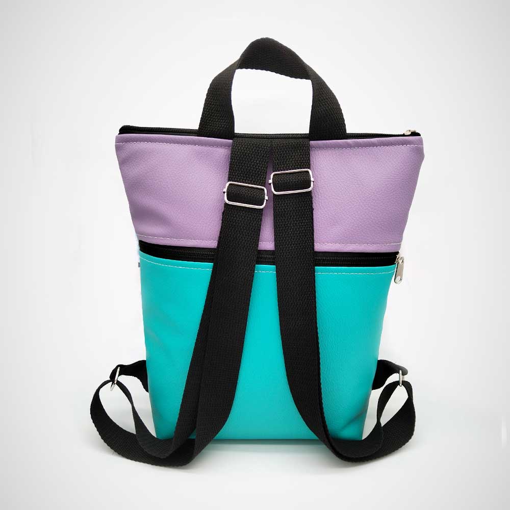 Mochila petit Frida Kahlo en Turquesa y Lila - Imagen 4