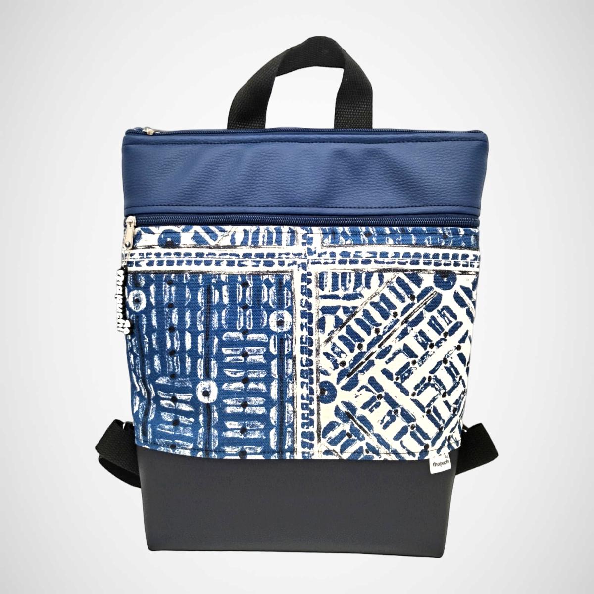 Mochila Urbana Azul con detalle Étnico - Imagen 2