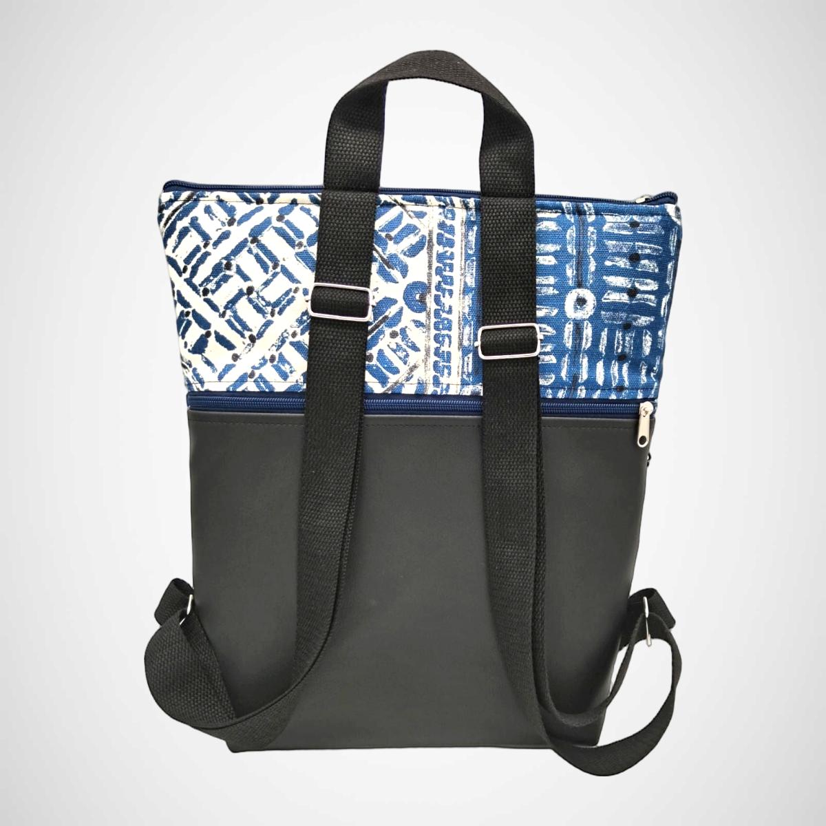 Mochila Urbana Azul con detalle Étnico - Imagen 3